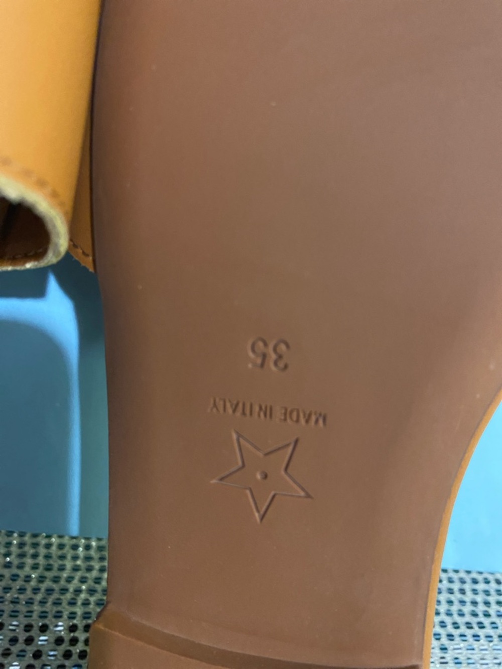 Prada Brown Leather Slide Sandals with Gold Logo Plaque - Picture 3 of 5